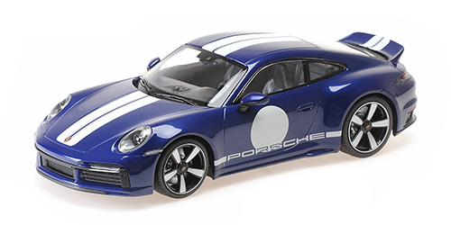 PORSCHE 911 (992) SPORT CLASSIC – 2022 – BLUE METALLIC W/STRIPE 1:18 model