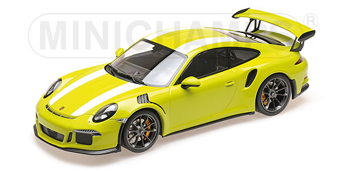 PORSCHE 911 GT3 RS (991) – 2015 – LICHTGRÜN W/WHITE STRIPE L.E. 222 pcs. 1:18 model
