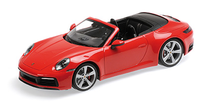PORSCHE 911 CARRERA 4S CABRIOLET – 2019 – RED - L.E. 504 pcs. 1:18 model