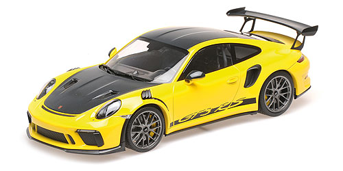 PORSCHE 911 GT3RS (991.2) – 2019 – YELLOW W/ WEISSACH PACKAGE W/ PLATINUM MAGNESIUM WHEELS 1:18 model