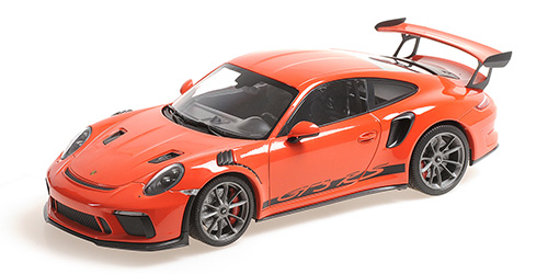 PORSCHE 911 GT3RS (991.2) – 2019 – LAVA ORANGE W/ PLATINUM WHEELS 1:18 model