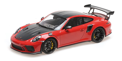 PORSCHE 911 GT3RS (991.2) – 2019 – RED W/ WEISSACH PACKAGE W/ BLACK WHEELS 1:18 model