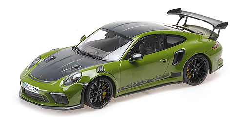 PORSCHE 911 GT3RS (991.2) – 2019 – GREEN W/WEISSACH PACKAGE W/WORDING W/ BLACK WHEELS 1:18 model