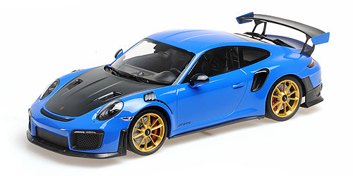 PORSCHE 911 (991.2) GT2RS – 2018 – BLUE W/ GOLDEN WHEELS 1:18 model