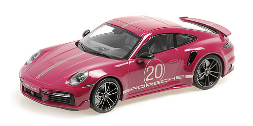PORSCHE 911 (992) TURBO S COUPE SPORT DESIGN – 2021 – RED 1:18 model