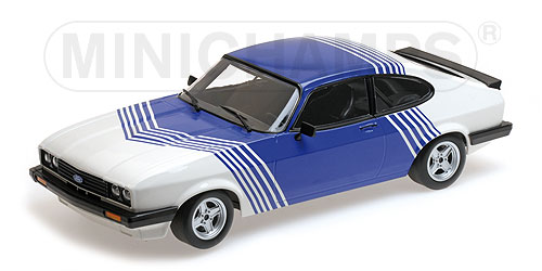 FORD CAPRI 3,0 – 1978 – WHITE W/ BLUE STRIPES L.E. 350 pcs. 1:18 model