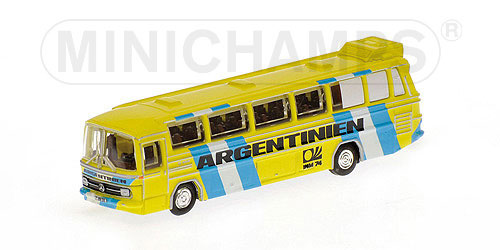 MERCEDES-BENZ O302 (LHD) – FUSSBALL-WELTMEISTERSCHAFT 1974 – MANNSCHAFTSBUS ‘ARGENTINIEN’ L.E. 999 pcs. 1:88 model