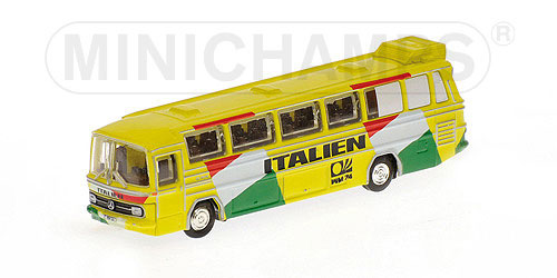 MERCEDES-BENZ O302 (LHD) – FUSSBALL-WELTMEISTERSCHAFT 1974 – MANNSCHAFTSBUS ‘ITALIEN’ L.E. 999 pcs. 1:88 model