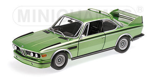 BMW 3.0 CSL (E9) COUPE – 1975 – GREEN METALLIC W/ STRIPES L.E. 504 pcs. 1:18 model