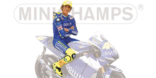 FIGURINE SITTING – VALENTINO ROSSI – WORLD CHAMPION MOTOGP 2005 L.E. 2499 pcs. 1:12 model