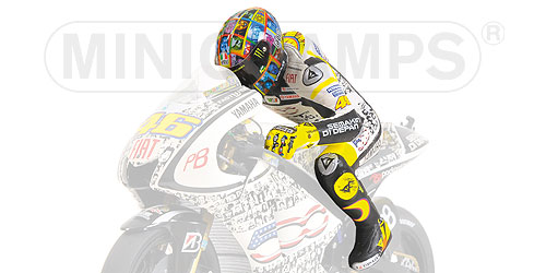 FIGURINE – VALENTINO ROSSI – (SET WITH STAND #1 WIDE) LAGUNA SECA MOTOGP 2010 1:12 model