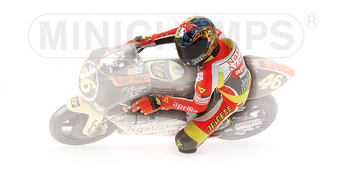 FIGURINE RIDING – VALENTINO ROSSI – WORLD CHAMPION – GP 250 1999 L.E. 7646 pcs. 1:12 model