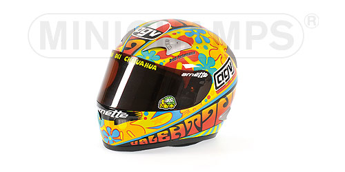 AGV HELMET – VALENTINO ROSSI – WORLD CHAMPION MOTOGP VALENCIA 2003 1:2 model