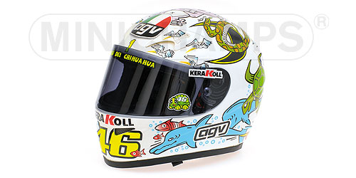 AGV HELMET – VALENTINO ROSSI – WORLD CHAMPION MOTOGP VALENCIA – 2005 L.E. 500 pcs. 1:2 model