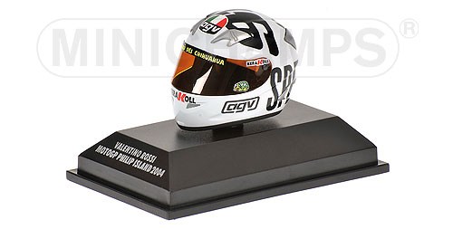 AGV HELMET – VALENTINO ROSSI – WORLD CHAMPION MOTOGP PHILIP ISLAND 2004 1:8 model