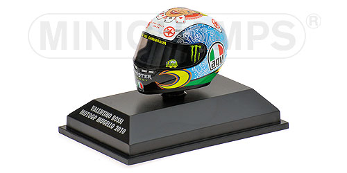 AGV HELMET – VALENTINO ROSSI – ‘JOLLY JOKER’ – MOTOGP MUGELLO – 2010 1:8 model