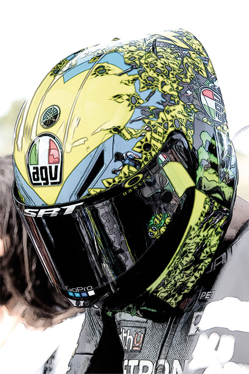 AGV HELMET – VALENTINO ROSSI – MOTOGP MISANO RACE 2 2021 1:8 model