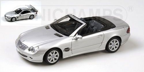 MERCEDES-BENZ SL-CLASS (R230) – 2001 – SILVER – MOVABLE ROOF 1:43 model