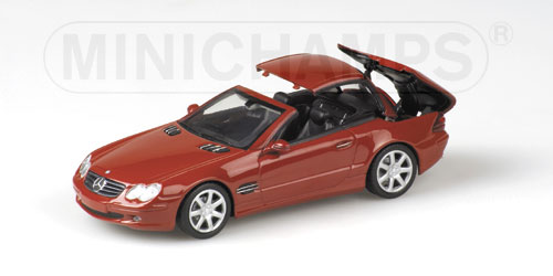 MERCEDES-BENZ SL-CLASS (R230) – 2001 – RED – MOVABLE ROOF 1:43 model
