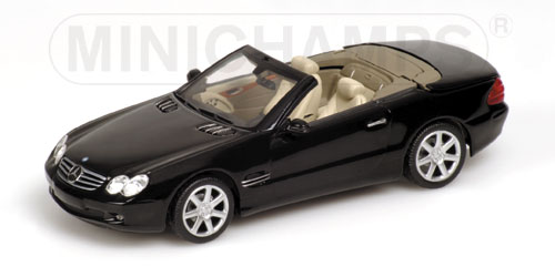 MERCEDES-BENZ SL-CLASS (R230) – 2001 – BLACK – MOVABLE ROOF 1:43 model