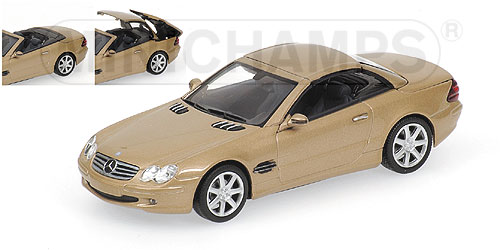 MERCEDES-BENZ SL-CLASS (R230) – 2001 – GOLD METALLIC – MOVABLE ROOF L.E. 1200 pcs. 1:43 model