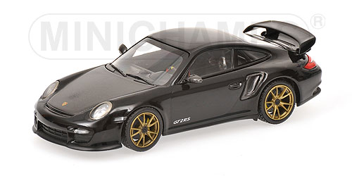 PORSCHE 911 (997 II) GT2 RS – 2010 – BLACK W/ GOLD WHEELS L.E. 500 pcs. 1:43 model