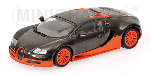 BUGATTI VEYRON SUPER SPORT – 2010 – CARBON/ORANGE – ‘WORLD RECORD CAR’ L.E. 1632 pcs. 1:43 model