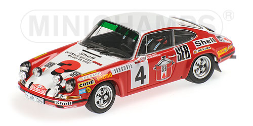 PORSCHE 911 S – ‘SEB’ – LARROUSSE/PERRAMOND – 2ND PLACE RALLY MONTE CARLO – 1972 L.E. 1008 pcs. 1:43 model