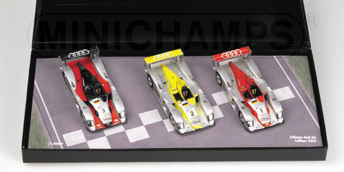AUDI R8 3-PCS. WINNER SET LM 2002 1:43 model