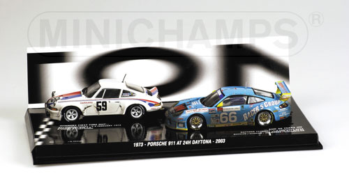 DAYTONA 2-CAR SET – PORSCHE – 24H DAYTONA 1973 (RSR) + GT3 (2003) 1:43 model