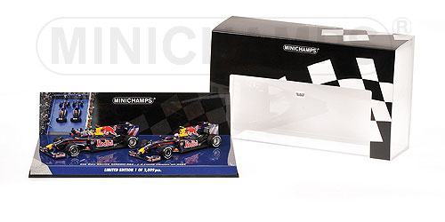 RED BULL RACING RENAULT – RB5 – 2-CAR SET – VETTEL/WEBBER – 1-2 FINISH CHINA GP 2009 L.E. 2009 pcs. 1:43 model