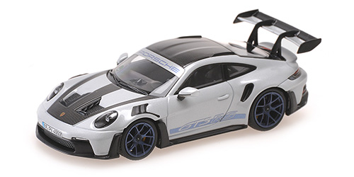 PORSCHE 911 (992) GT3RS – 2022 – GREY METALLIC W/ WP BLUE WHEELS - L.E. 649 pcs. 1:43 model