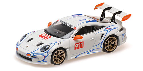 PORSCHE 911 (992) GT3RS – 2023 – WHITE W/ORANGE DECOR 1:43 model