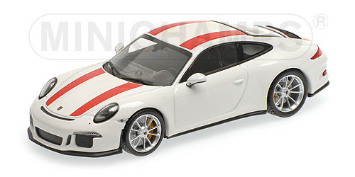 PORSCHE 911 R – 2016 – WHITE W/ RED STRIPES L.E. 504 pcs. 1:43 model