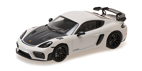 PORSCHE CAYMAN GT4 RS – 2021 – WHITE W/ BLACK WHEELS 1:43 model
