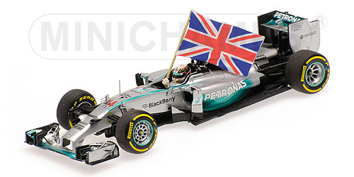 MERCEDES AMG PETRONAS F1 TEAM W05 – LEWIS HAMILTON – WINNER ABU DHABI GP 2014 W.FLAG L.E. 2014 pcs. 1:43 model