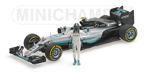 MERCEDES AMG PETRONAS F1 TEAM – F1 W07 HYBRID – ROSBERG – WORLD CHAMPION 2016 – W/ FIGURINE L.E. 1002 pcs. 1:43 model