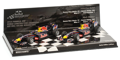 DOUBLE SET – RED BULL RACING RENAULT RB6 – 2010 – CONSTRUCTERS WORLD CHAMPIONSHIP - L.E. 2560 pcs. 1:43 model