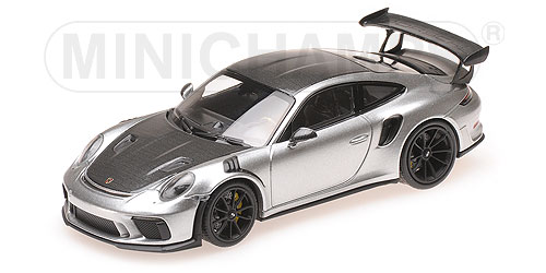 PORSCHE 911 (991.2) GT3RS – 2018 – GT-SILBERMETALLIC (WEISSACHPAKET) – EXCLUSIVE FOR MINICHAMPS.DE L.E. 100 pcs. 1:43 model