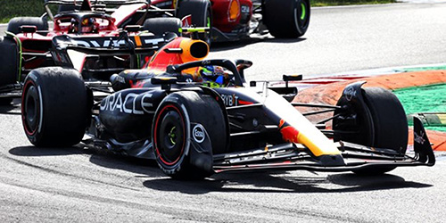 ORACLE RED BULL RACING RB19 – SERGIO PÉREZ – 2ND PLACE ITALIAN GP 2023 - L.E. 102 pcs. 1:43 model