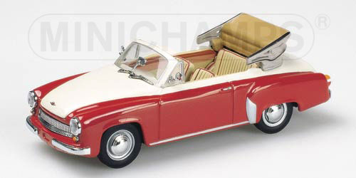 WARTBURG A 311 CABRIOLET – 1958 – RED/WHITE 1:43 model