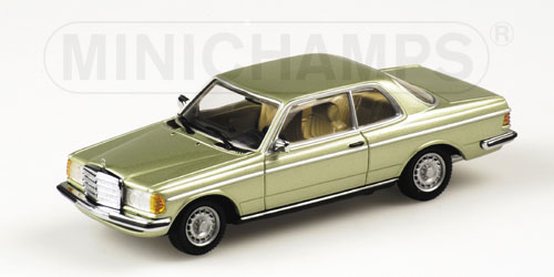 MERCEDES-BENZ 230 CE COUPE (W123) – 1977 – SILVER/GREEN METALLIC 1:43 model