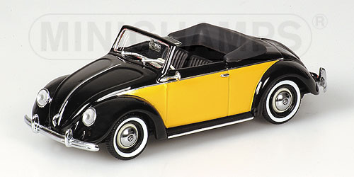 VOLKSWAGEN HEBMUELLER CABRIOLET – 1949 – BLACK/YELLOW 1:43 model