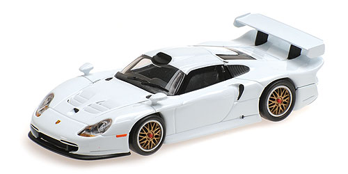 PORSCHE 911 GT1 STREET WHITE W/O DECORATION MINI CAR FAN SPECIAL 1:43 model