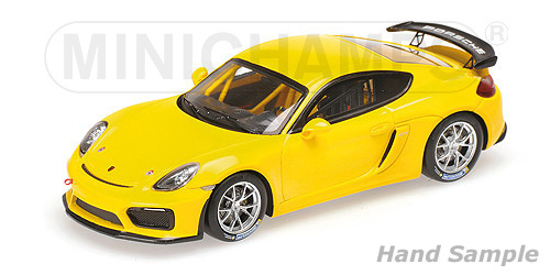 PORSCHE CAYMAN GT4 CLUBSPORT – STREETVERSION – YELLOW 1:43 model