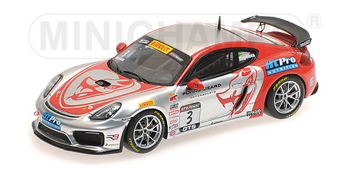 PORSCHE CAYMAN GT4 CLUBSPORT MR – RODRIGO BAPTISTA – PIRELLI WORLD CHALLENGES GTS 2017 L.E. 150 pcs. 1:43 model