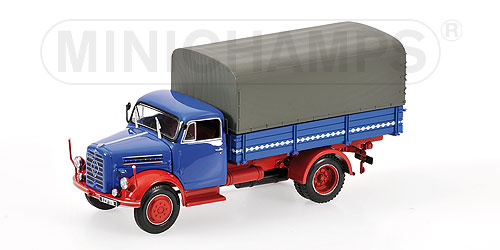 BORGWARD B4500 – PRITSCHE – 1954 – BLUE/RED L.E. 504 pcs. 1:43 model