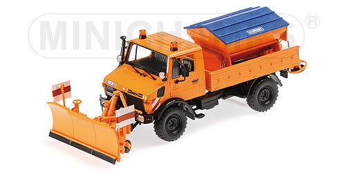 MERCEDES-BENZ UNIMOG 1300 L – ‘SCHNEEPFLUG’ – ORANGE L.E. 1008 pcs. 1:43 model