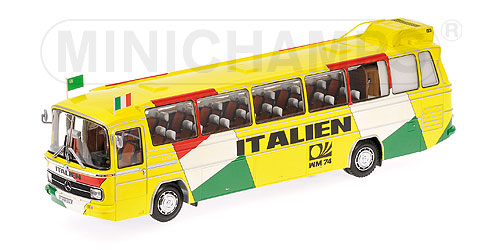 MERCEDES-BENZ O302 (LHD) – FUSSBALL-WELTMEISTERSCHAFT 1974 – MANNSCHAFTSBUS ‘ITALIEN’ L.E. 510 pcs. 1:43 model