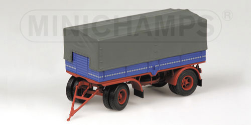 HANOMAG 2-AXLES PRITSCHENANHÄNGER -1946 – BLUE/RED 1:43 model